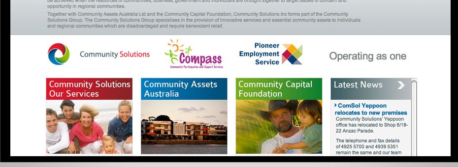 Community Solutions Sunshine Coast Queensland web design Wordpress project for this non government organisation building community capital