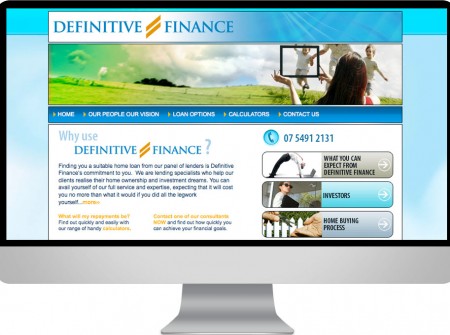 Definitive Finance is a Sunshine Coast Calounda based loan consultant broker using working planet web design & development services