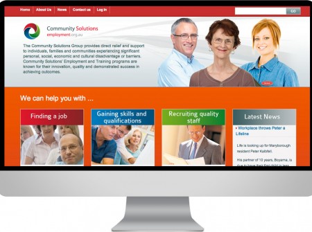 Employment Australia wordpress website design development for community solutions sunshine coast