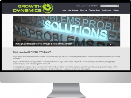 Growth Dynamics is a Brisbane Consultant specialising in Change management with a website design using a wordpress slideshow by Working Planet