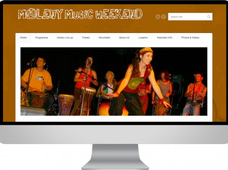 Maleny Music Weekend on the Sunshine Coast is a wordpress festival design website and graphics