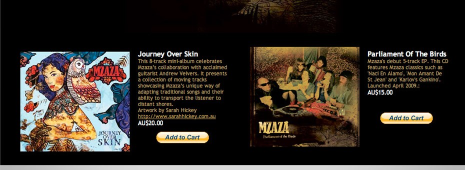 Website designer sunshine coast for Mzaza, Brisbane based world music band