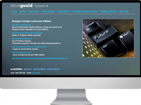 Steve Gould  is a sunshine Coast based futurist and futures consultant and sought our web development design services