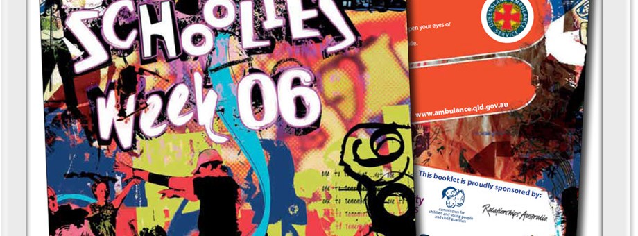 queensland book design graphics development print for 2006 schoolies week