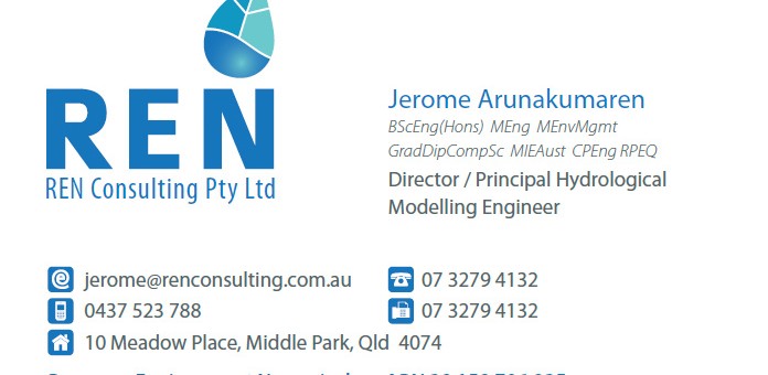 print design brisbane ren hydrology business card